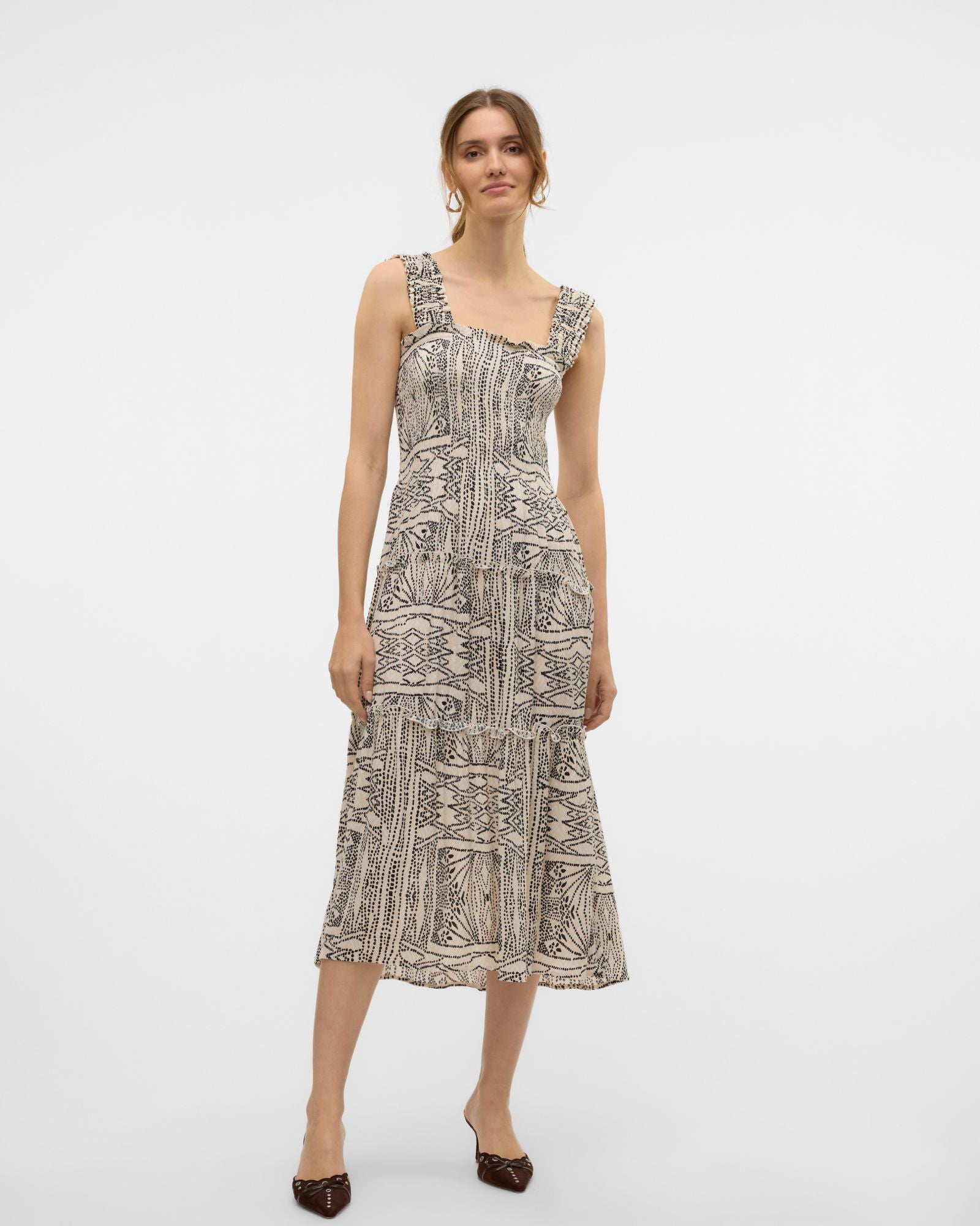 VMMENNY PRINTED MIDI DRESS
